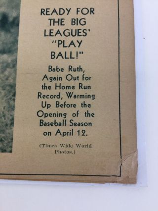 Babe Ruth - York Yankees - Baseball - 1932 Mid - Week Pictorial Newspaper 3