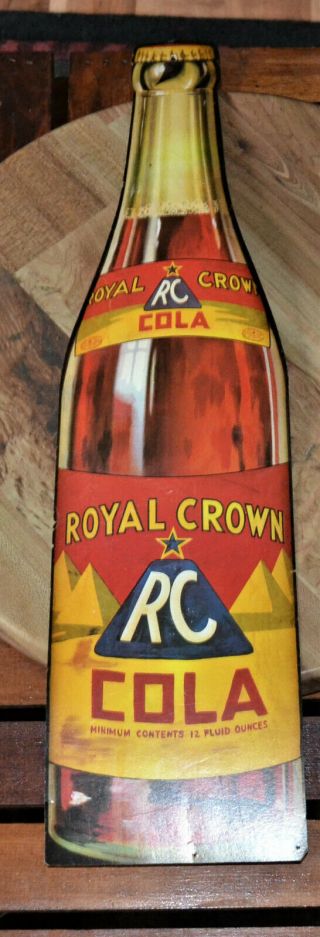 Vintage 1950’s Royal Crown Rc Cola Soda Advertising Ephemera / Soda Bottle Sign