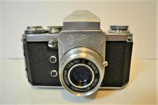 Vintage Edixa Reflex 35mm Film Camera With Isco 50mm F2.  8 Lens And Case