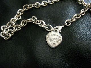 Vtg Tiffany Sterling.  925 Heart Return To Tiffany 16 " Necklace No Box