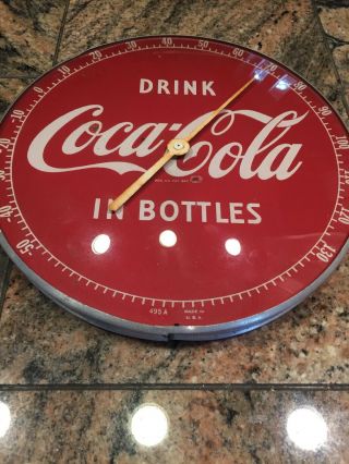 1950’s Coca Cola Round Thermometer 495 A Made In Usa