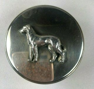 Tiffany & Co.  Sterling Silver Irish Wolfhound Dog Trinket Box,  Hallmarked