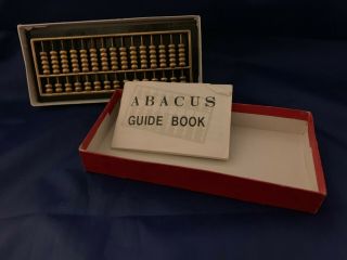 Vintage Mini Brass Abacus On Green Marble Base 2 3/8 " X5 5/8 " In Orig.  Box