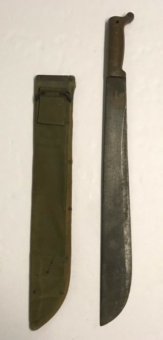 Wwii 1945 Dated Us Army Machete With 1944 Dated Canvas Sheath