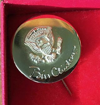 President Bill Clinton Gold Plated Presidential Seal Stick Pin - White House