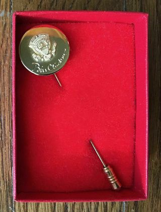 President Bill Clinton Gold Plated Presidential Seal Stick Pin - White House 2