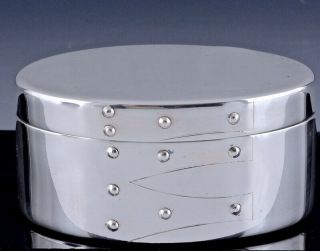 Rare Tiffany & Co Italian Sterling Silver Shaker Box Form Pill Snuff Jewerly Box