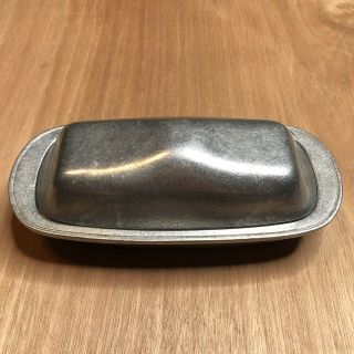 Vintage Wilton Pewter Three Piece Butter Dish 8 X 3.  5 In - Tableware Collectible