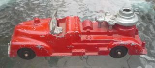 Vintage Diecast Toy Fire Truck Engine 7 1/4 " X 2 1/4 " Unmarked Hubley ?
