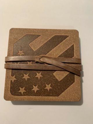 Rustico American Flag Leather Coasters (set Of 4)