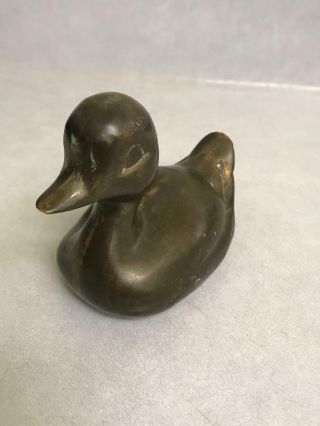 Vintage Brass Duck Figurine Paperweight 4.  5 