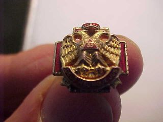 33rd Degree Scottish Rite Lapel Pin - Gold Filled & Enamel Masonic Pin 3 Gms