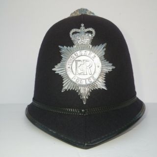 British Uk Sussex Police Custodian Bobby Helmet Hat Cap W/ Badge