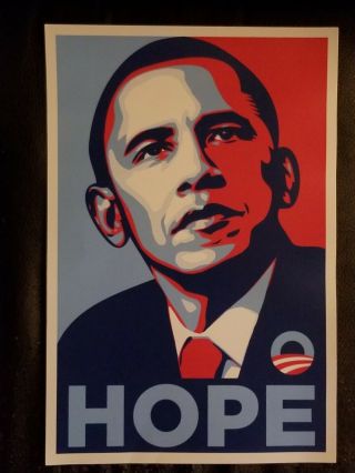 Barack Obama " Hope " By Shepard Fairey Campaign Print Poster