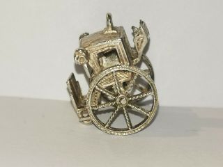 Vintage Sterling Silver Carriage Charm - Metal Detecting Find 2