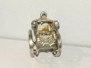 Vintage Sterling Silver Carriage Charm - Metal Detecting Find 3