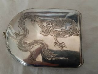 ANTIQUE CHINESE STERLING SILVER DRAGON Cigarette case 2
