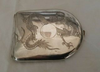 ANTIQUE CHINESE STERLING SILVER DRAGON Cigarette case 3