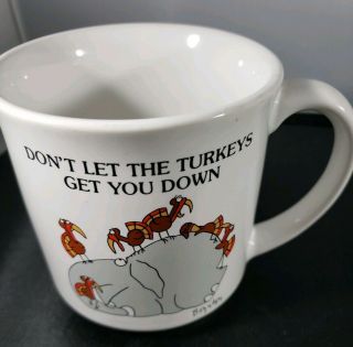 Sandra Boynton Coffee Mug Cup Don’t Let The Turkeys Get You Down Elephant 1980s