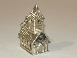 Vintage Sterling Silver Church Charm - Metal Detecting Find