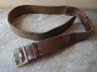 Vtg Old Ww2 Wwii Military German Wehrmacht Officer Luger P.  08 Leather Belt 49,  8 "