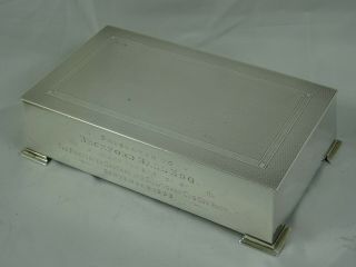 Quality,  Art Deco Solid Silver Cigarette Box,  1932