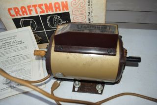 Old Stock Craftsman 1 Hp Capacitor Start Type Motor 115/220 Volts Usa Made