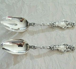 2 Gorham Lily 8 1/2 " Sterling Tablespoon And Pierced Tablespoon