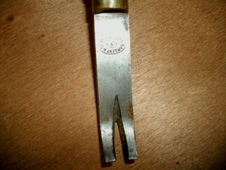 R45 Antique Sargent Wood & Brass Handle Tack Nail Puller 3