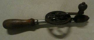 Vintage Eggbeater Hand - Wood Drill,  With No Bits,  Wooden Handle,  Hand Crank