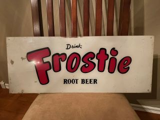 Vintage Large Frostie Root Beer Plexiglass Advertisement Sign
