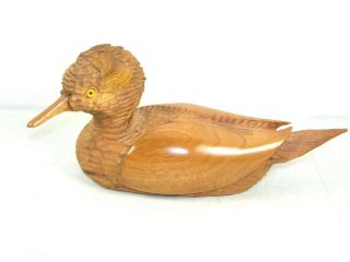 David Ritter,  Montana 1989 Natural Wood Chipped Carved Duck Decoy