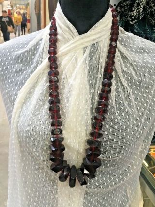 Cherry Amber Graduated Bead Necklace 210 Grams