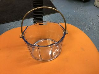 Vintage Glass Pail,  Ice Bucket With Handle