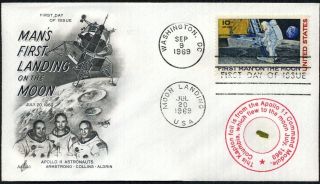 Apollo 11 Flown Kapton Foil On A First Man On The Moon First Day Cover