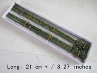Chinese Exquisite 100 Natural Jade Carved “kirin” Two Pairs Chopsticks