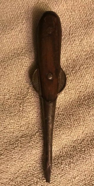 Antique Early 1900’s Drp Forged H&c Co.  Flat Head Screwdriver Wooden Handle
