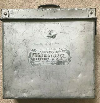 Vtg Ford Motor Co.  Icc - 32a Russakov Steel Film Can Box On The Job Reel 3