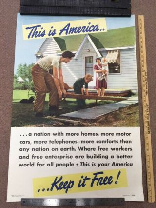Ww2 Propaganda Poster - " This Is America,  Keep It " - 24x36