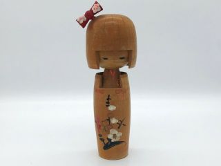 7.  4 Inch (19 Cm) Japanese Vintage Sosaku Wooden Kokeshi Doll / Cute Girl