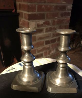 Colonial Casting Co.  Meriden Ct Pewter Candle Holders Candle Stick