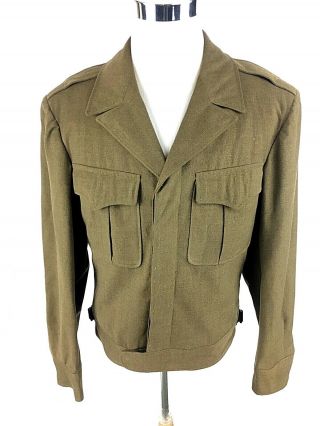Vtg U.  S.  Army Field Jacket Wwii Blazer Size 40l Green Wool 40s 1945 Od Rose Bros