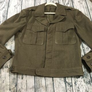 Vtg U.  S.  Army Field Jacket WWII Blazer Size 40L Green Wool 40s 1945 OD Rose Bros 3