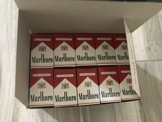 Mini Marlboro Cigarette Boxes Of Wood Stick Matches | Full Box Of 50 | Vintage