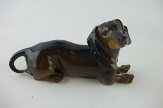 Vintage 1940s Rosenthal Black Dachshund Dog Figurine,  Marked,