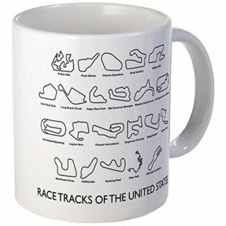11oz Mug Race Tracks Of The United States Printed Ceramic Coffee Tea Cup Gift