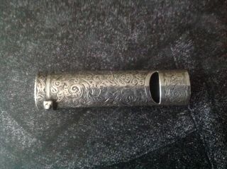 Rare Sampson Mordan London Novelty Whistle 1894 Match Vesta Silver Gift