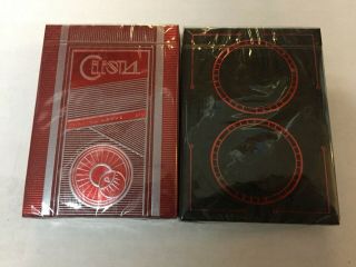 Celestial Playing Cards 2 Deck Set Red And Black Rare Limited Encarded