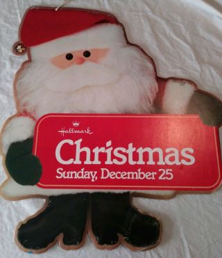 Vintage Hallmark Store Cardboard Christmas Santa Advertising Display Sign 27 "
