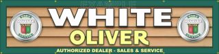White Oliver Tractor Dealer Letter Sign Remake Large Banner Mural 24 " X 96 "